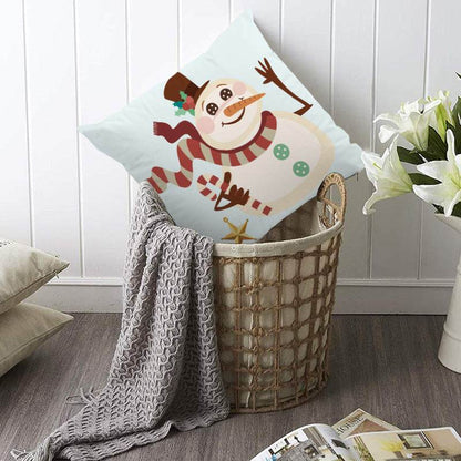 Christmas reindeer print pillow cover holiday snowman super soft pillowcase living room sofa decoration cushion - MarvelouStoree