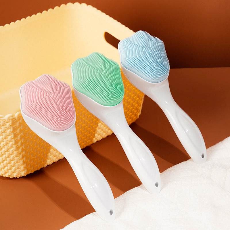 Cat Claw Face Wash Brush Silicone Long Handle Cat Claw Brush Soft Silicone Pore Cleaning Brush Facial Cleanser - MarvelouStoree