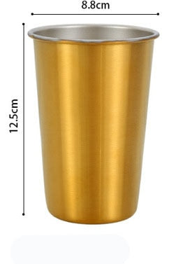 500ml 304 Stainless Steel Coffee Mugs Metal Straw Reusable Tumbler Pint Outdoor Camping Travel Mug Drinking Juice Tea Beer Cups