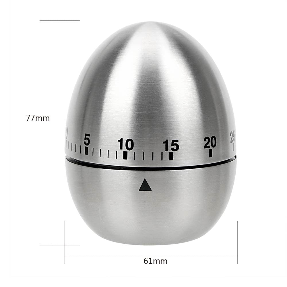 Cooking Tools Kitchen Timer Stainless Steel Egg 60 Minutes Mechanical Alarm Time Clock Counting