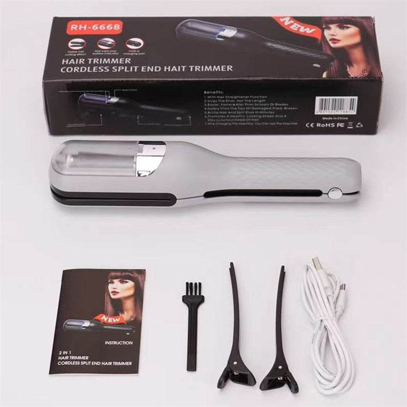 Fully automatic hair clipper, hair splitting and trimming device, multifunctional electric women's 2-in-1 trimming and cutting d - MarvelouStoree