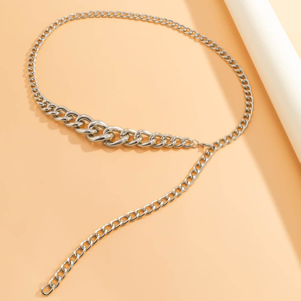 Punk Geometric Mix and Match Aluminum Chain Single Layer Body Chain Simple Trend Ladies Metal Waist Chain - MarvelouStoree