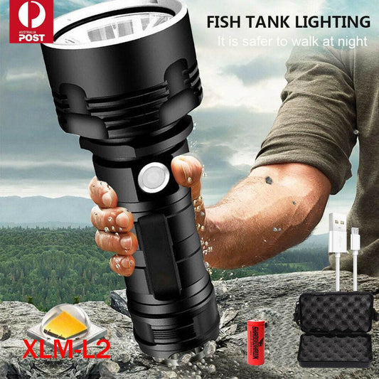 New P50 Strong Light Fixed Focus Flashlight Power Display USB Charging Outdoor Lighting Strong Light Flashlight