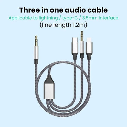 UX audio cable suitable for Apple Type-C three in one audio cable, computer audio two in one connection cable - MarvelouStoree