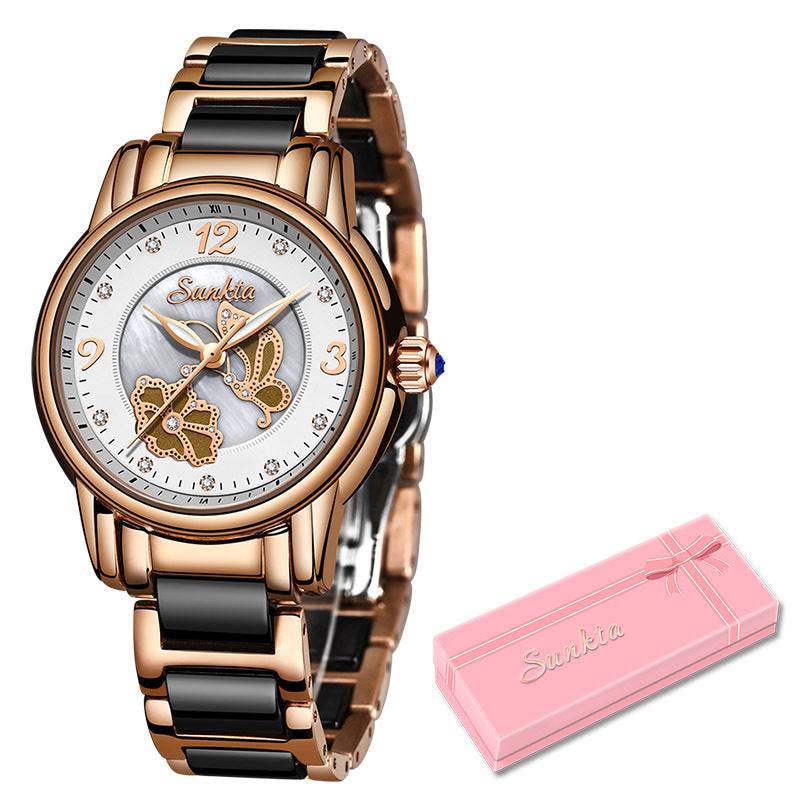 Lige High Quality Ceramic Watch Ladies Watch Exquisite Waterproof Watch - MarvelouStoree