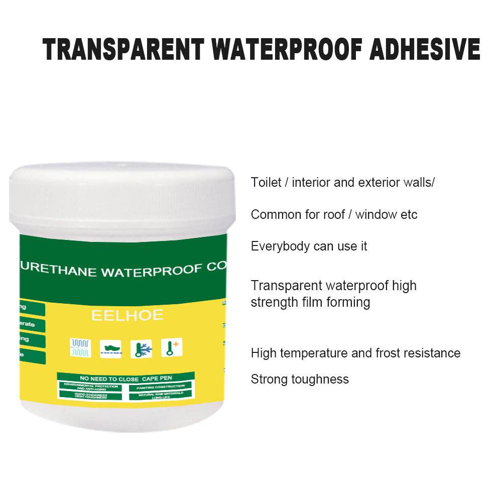 EELHOE Transparent Waterproof Glue Exterior Wall Bathroom Toilet Floor Tile Waterproof Material Waterproof Glue Gift Brush - MarvelouStoree