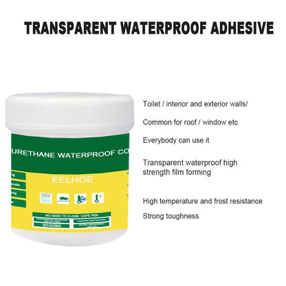 EELHOE Transparent Waterproof Glue Exterior Wall Bathroom Toilet Floor Tile Waterproof Material Waterproof Glue Gift Brush - MarvelouStoree