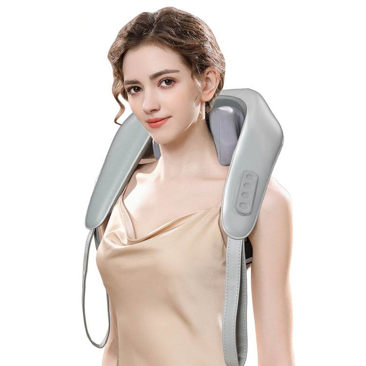 High battery life cervical spine massager neck trapezius muscle shoulder waist leg kneading hot compress massage shawl - MarvelouStoree