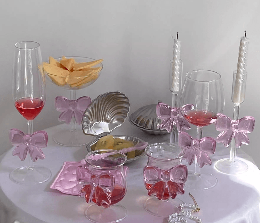 Pink Butterfly Series Instagram Tall Cup Romantic Ritual Champagne Glass Cute Butterfly - MarvelouStoree