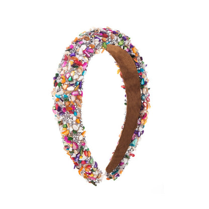 Exaggerated Baroque Colorful Crystal Candy Sponge Wide Edge Hair Hoop Headband