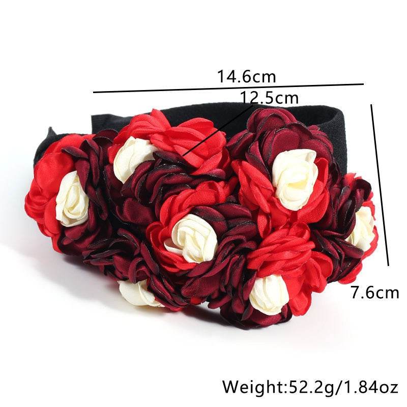 Fashionable design side three-dimensional flower handmade fabric headband headband - MarvelouStoree