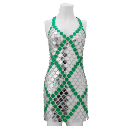 Sexy Split Dress Clothing Creative Stitching Colorful Diamond Sequins Body Chain For Women