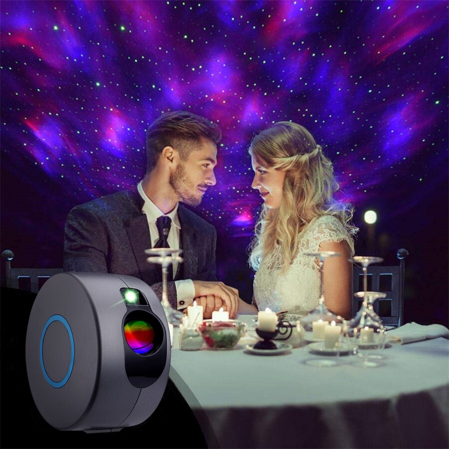 Laser Galaxy Starry Sky Projector Rotating Water Waving Night Light Led Colorful Nebula Cloud Lamp Atmospher Bedroom Beside Lamp