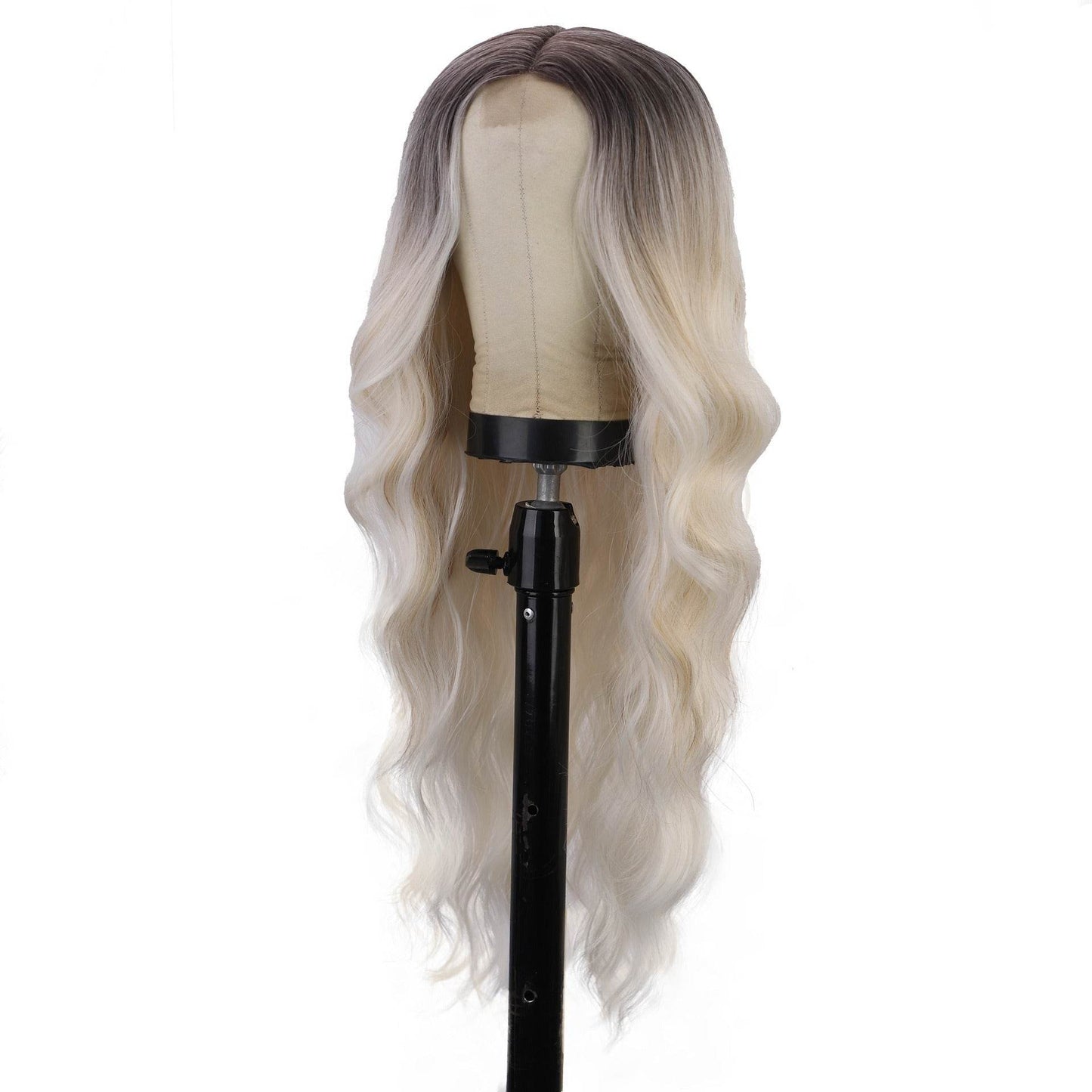 Chemical Fiber Wig Hair, European and American Wigs, Women's Long Curly Hair, Gradually Changing Color, Front Lace Wig Headband - MarvelouStoree