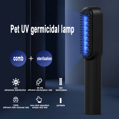 Pet Comb Ultraviolet Mite Removal Deodorant Dog Cat Cleaning Comb USB Rechargeable Pet Brush - MarvelouStoree