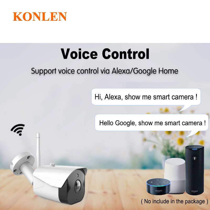 KONLEN WIFI Tuya Smart Life 1080P HD 2MP IP Camera Security Outdoor Bullet Wireless Surveillance Google Home Alexa CCTV Video