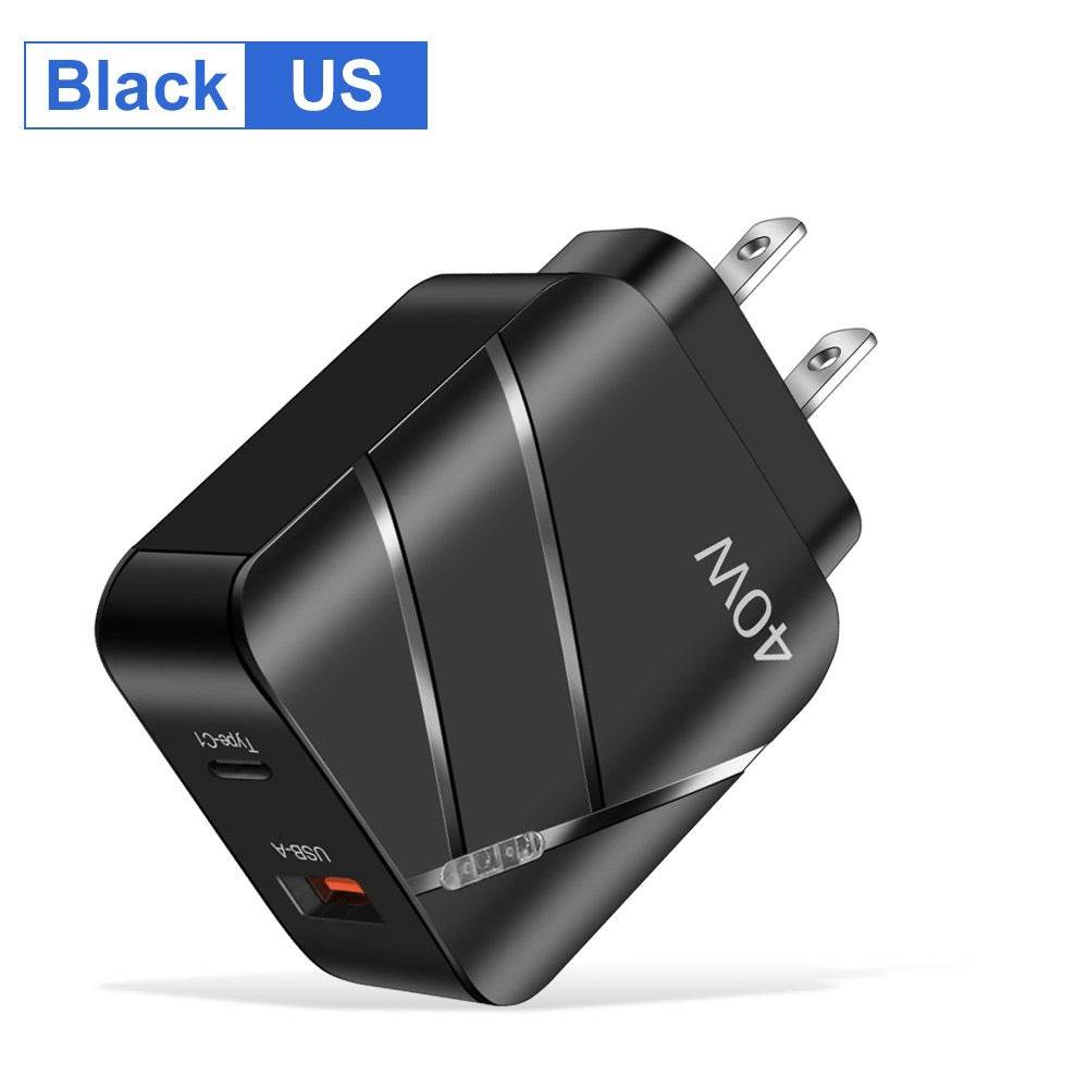 40W PD+QC3.0 mobile phone charger charging head travel charger - MarvelouStoree