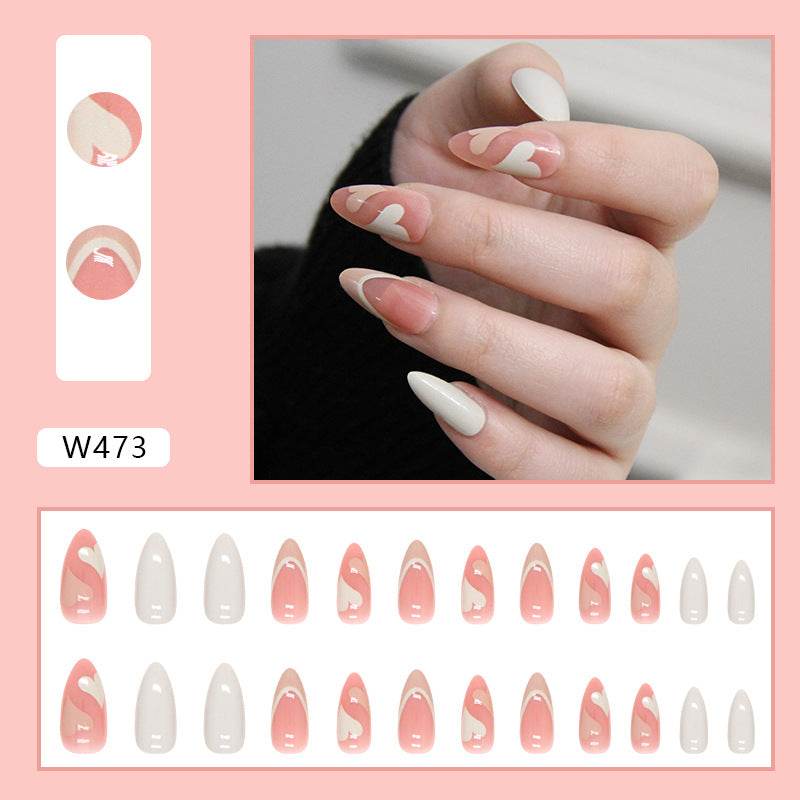 French simple glitter girl’s soft and tender wearable manicure nails - MarvelouStoree