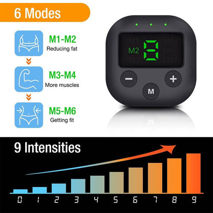 EMS Muscle Stimulator with LED Display USB Rechargeable Abdominal Belt Work Out Power Fitness Abdominal Men Women - MarvelouStoree