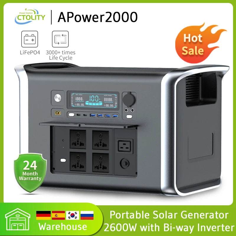 Camping 500W 1000W 2000W Portable Power Station 1000W Solar Generator External Batteries 220V Energy Storage Supply Outdoor - MarvelouStoree