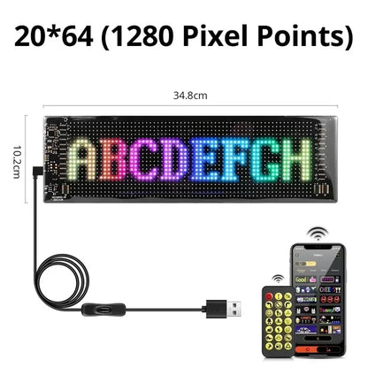 Marveloustoree Car LED Matrix Pixel Panel Screen DIY Devil‘s Eyes Flexible Animation Display USB Plug-in App Control for Car Bars Party