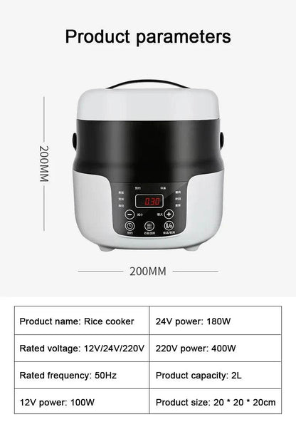 Car Rice Cooker 12V 24V 220V Car Home Dual Use Portable Soup Pot Multicooker Porridge Cooking Machine Truck Food Steamer Heater - MarvelouStoree