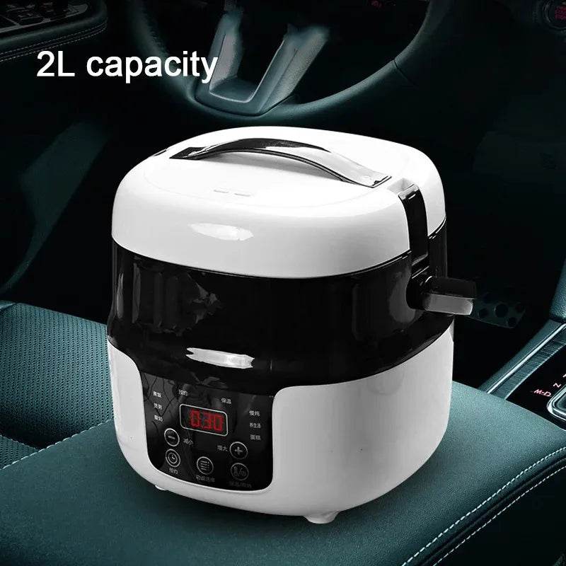 Car Rice Cooker 12V 24V 220V Car Home Dual Use Portable Soup Pot Multicooker Porridge Cooking Machine Truck Food Steamer Heater - MarvelouStoree