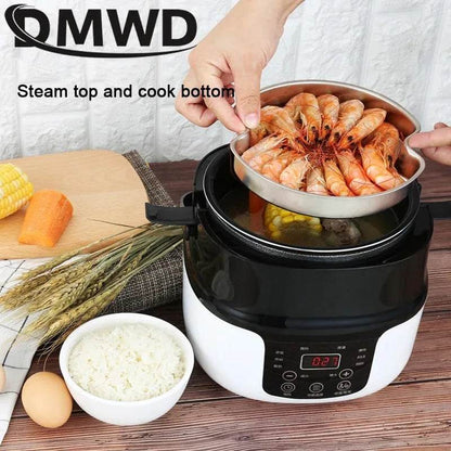 Car Rice Cooker 12V 24V 220V Car Home Dual Use Portable Soup Pot Multicooker Porridge Cooking Machine Truck Food Steamer Heater - MarvelouStoree