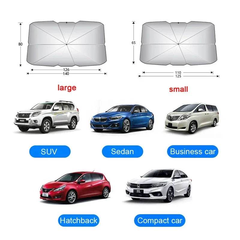 Car Sunshade Umbrella Car Sun Shade Protector Parasol Summer Sun Interior Windshield Protection Accessories For Auto Shading - MarvelouStoree