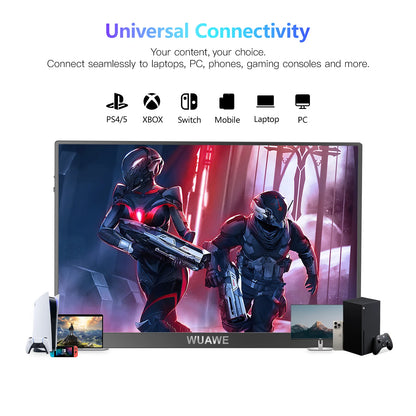 Christmas Gifts 16" 1200P 120Hz Portable Monitor, 16:10 100% sRGB Portable Gaming Monitor with Built-in Stand,HDR and Freensync,