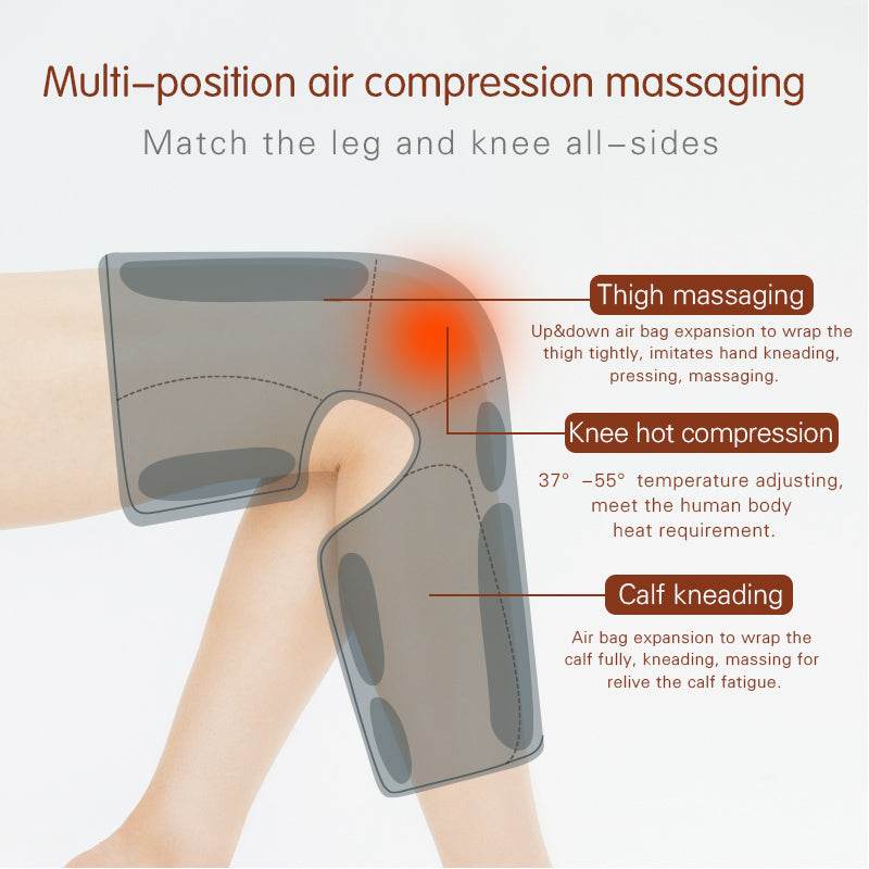 Leg Massager Air Wave Leg Physiotherapy Instrument Knee Heating Calf Kneading Massager Air Physiotherapy Instrument - MarvelouStoree