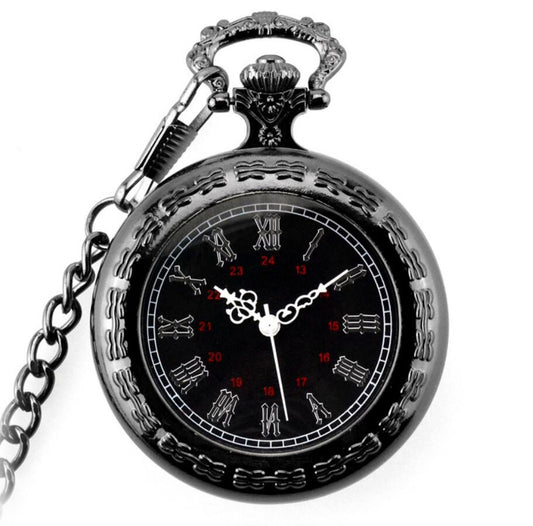 Necklace watch big roman hollow pocket watch