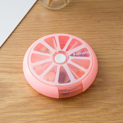 Lemon Portable Small Pill Box Carry-on Packing Box Rotating Mini Pill Medicine Packing Tablet Storage Box