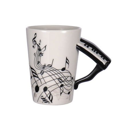 Guitar Ceramic Cup Personality Music Note Milk Juice Lemon Mug Coffee Tea Cup Home Office Drinkware Unique Gift