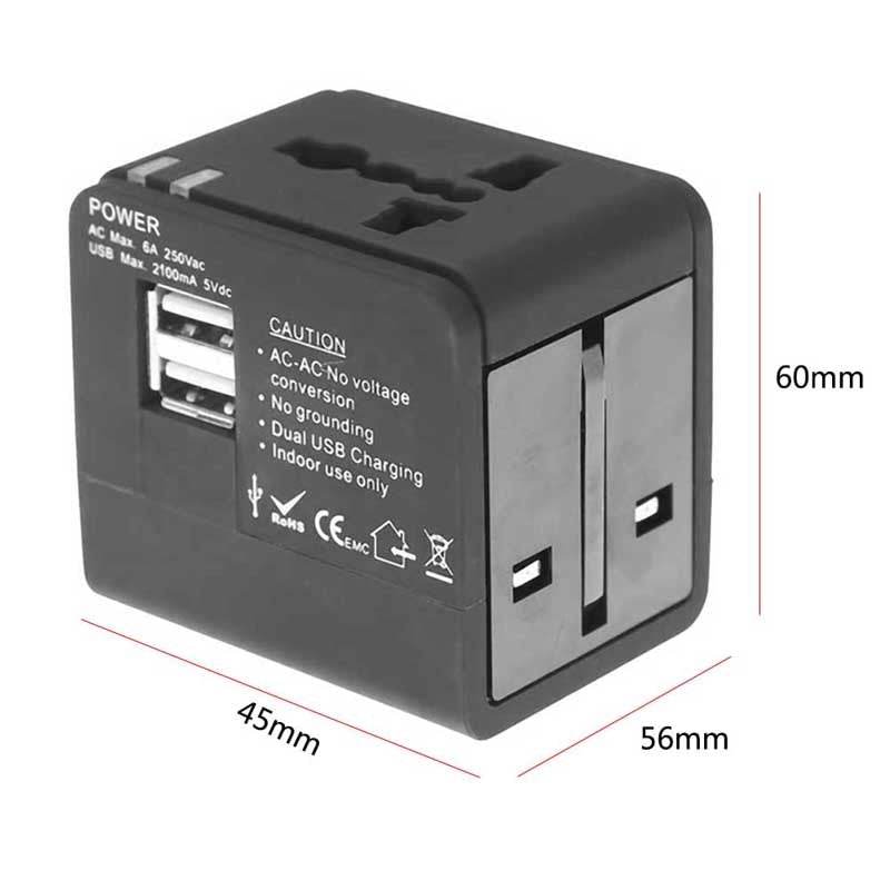 Universal Travel Adapter Power Adapter Electric Plugs Sockets Adapter Converter USB Travel Socket Plug Power Charger Converter - MarvelouStoree