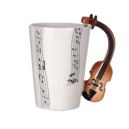 Guitar Ceramic Cup Personality Music Note Milk Juice Lemon Mug Coffee Tea Cup Home Office Drinkware Unique Gift