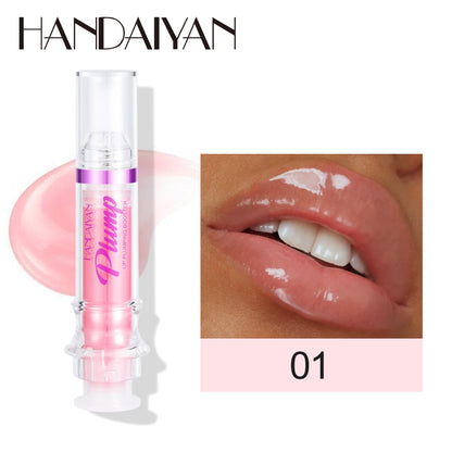 HANDAIYAN PLUMP & POUT Lip Plumping Booster Gloss, High Shine for Plumper Looking Lips,Extreme Shine Crystal Volume Lip Oil