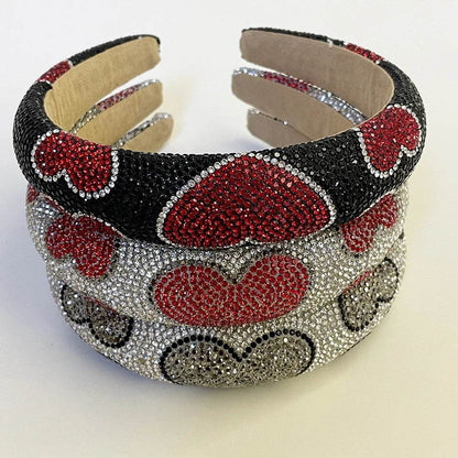 Sponge hair bands are simple and versatile with diamond inlay and heart-shaped hair accessories - MarvelouStoree