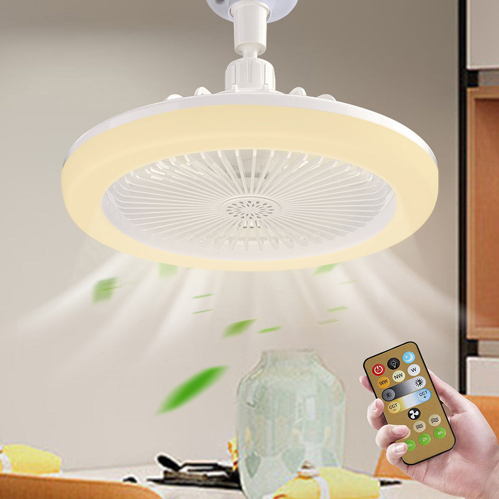 30W E27 LED Ceiling Fans with Light Remote Control Dimmable Ceiling Lamp Bulb Indoor Bedroom Chandelier with Cooling Fan 3 Modes