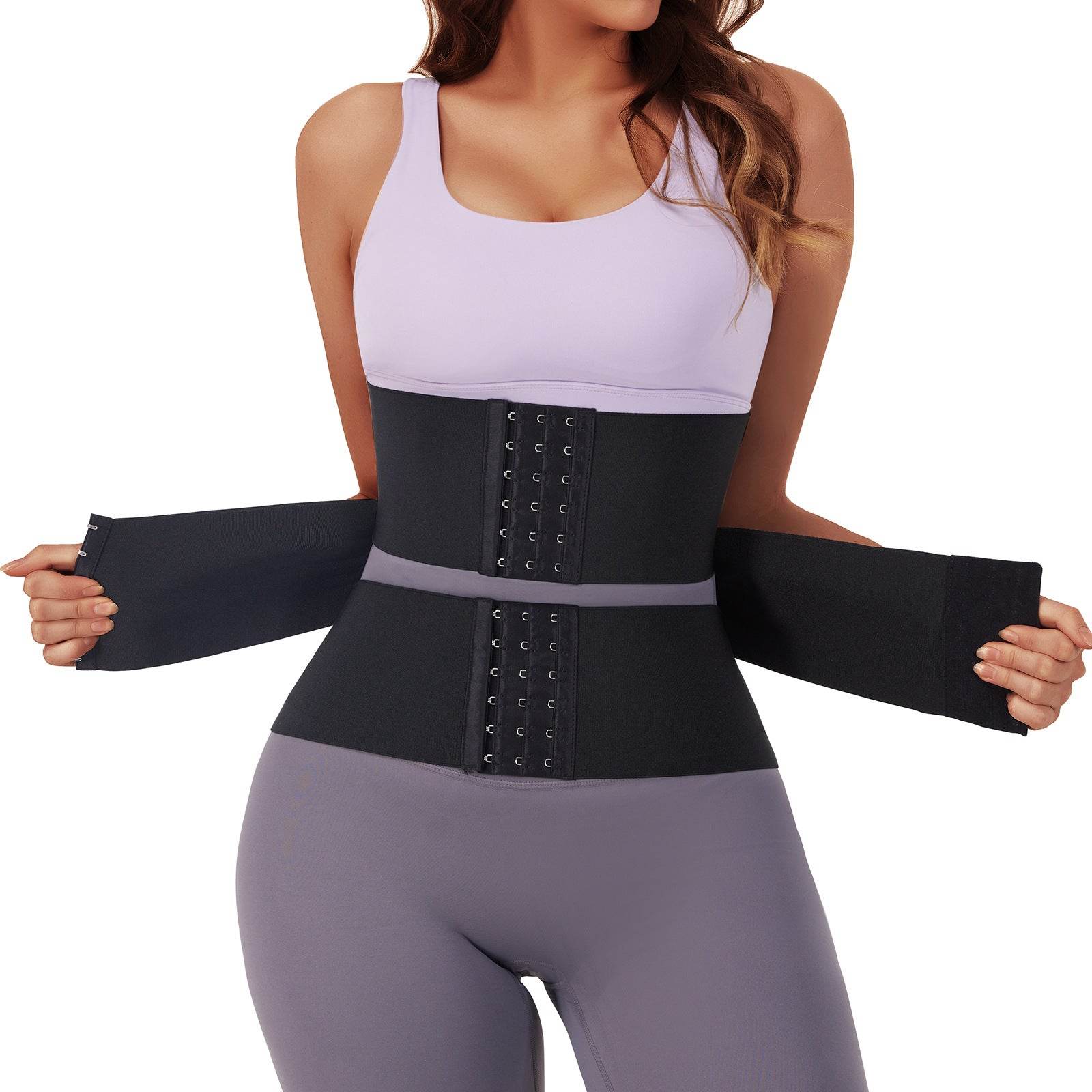 Waist Trainer Sports Sweat Postpartum Body Sculpting Double Belt Buckle Abdominal Belt - MarvelouStoree