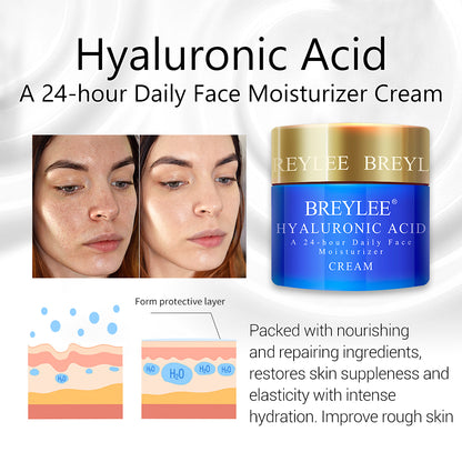 BREYLEE Face Cream Hyaluronic Acid Moisturizing Day Cream Retinol Anti Wrinkle Vitamin C Whitening Skin Care Acne Treatment 40g