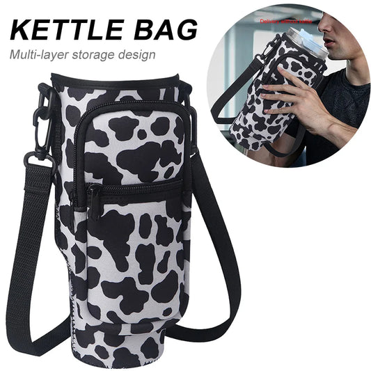 Water Bottle Carrier Bag For  Cup Sleeve Adjustable Shoulder Strap Non-slip Insulated Mug Cover