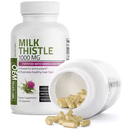 120 capsules of milk thistle grass dandelion root liver supplement