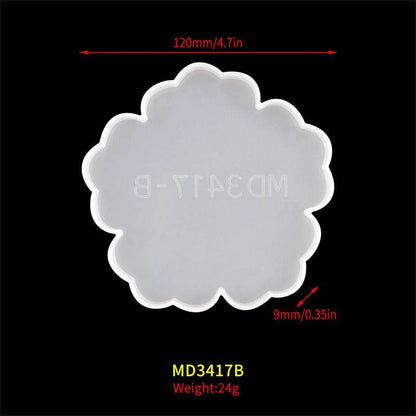 Drip Glue Mold Diy Flower Cherry Blossom Coaster Mold Petal Resin Tray Tea Tray Set Fruit Tray Silicone Mold - MarvelouStoree