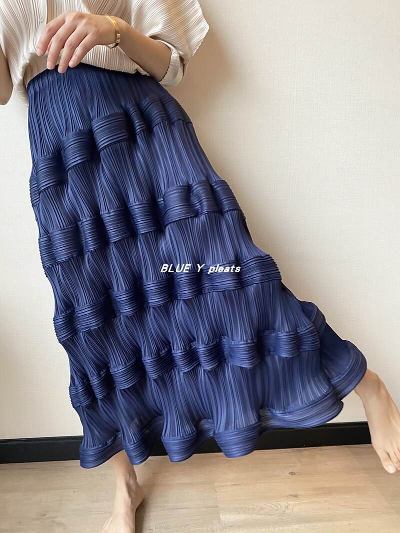 Pear-Shaped Body Skirt Summer Temperament All-Match New Pleated High Waist Mid-Length Pleated Skirt - MarvelouStoree