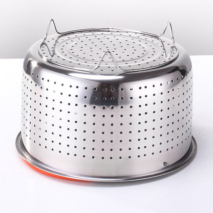 Marveloustoree 304 Stainless Steel Rice Steamer Electric Rice Cooker Liner Steamer Compartment Pressure Cooker Steamer Water-Insulated Steamer Rack