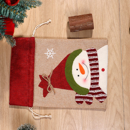 Christmas Snowman Drawstring Bag, Deer Candy Packaging Bag, Christmas Pendant Size, Gift Bag