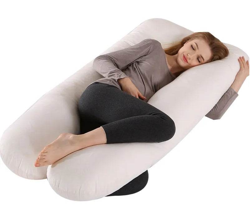 Multifunctional U shaped waist support side sleeping pillow for pregnant women pure cotton nursing pillow - MarvelouStoree