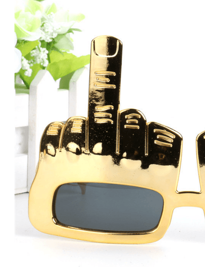 Golden Creative Vertical Finger Fuck Glasses Personalized Sunglasses Funny Glasses - MarvelouStoree