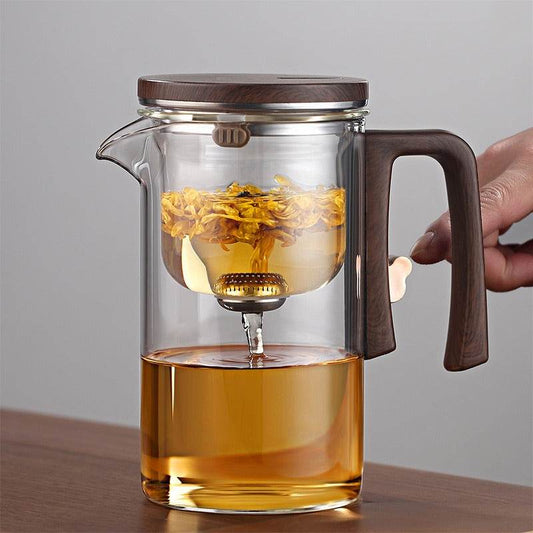 Xiaoman Waist new rodless elegant cup, one click magnetic suction filter glass tea pot, automatic tea separation tea cup - MarvelouStoree